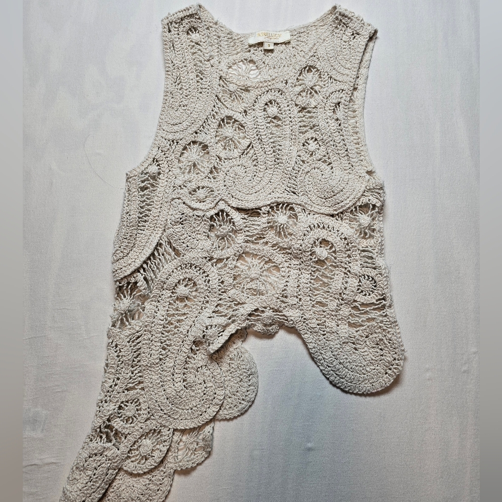 Crochet Whimsigoth Cottagecore Feminine Assymetrical Tank Top